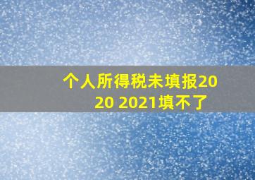 个人所得税未填报2020 2021填不了